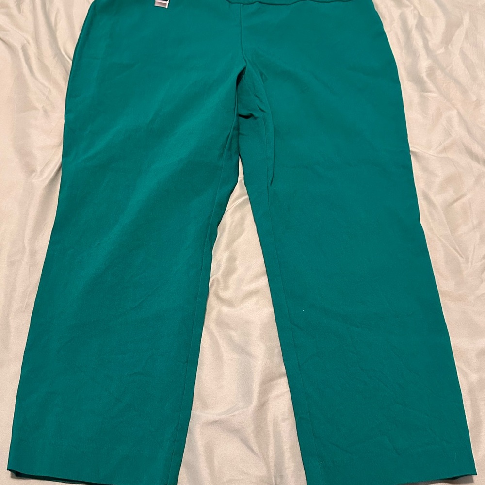 Alfani Green Capris Straight-Leg Pants